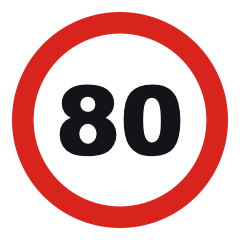 Speed limit 80 km/h (A1)