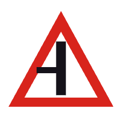 B4: Priority junction, side road on the left