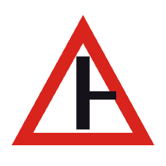 B5: Priority junction, side road on the right
