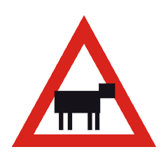 Road sign J28: Cattle