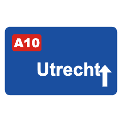 K1: Motorway direction sign (low)