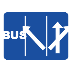 Lane board: bus, left, straight and right